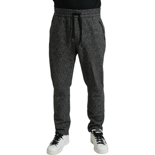 Dolce & Gabbana Elegant Dark Gray Wool Blend Joggers Dolce & Gabbana