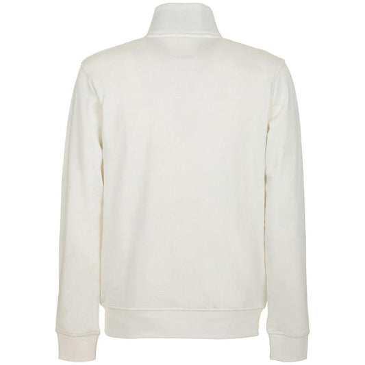 Fred Mello Elegant White Turtleneck Sweater with Zip Closure Fred Mello