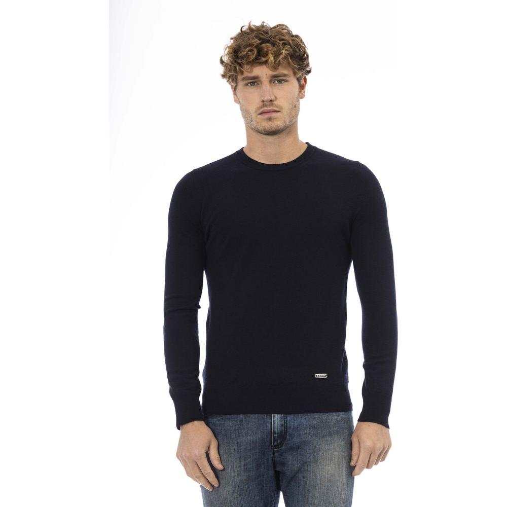 Baldinini Trend Blue Wool Men Sweater