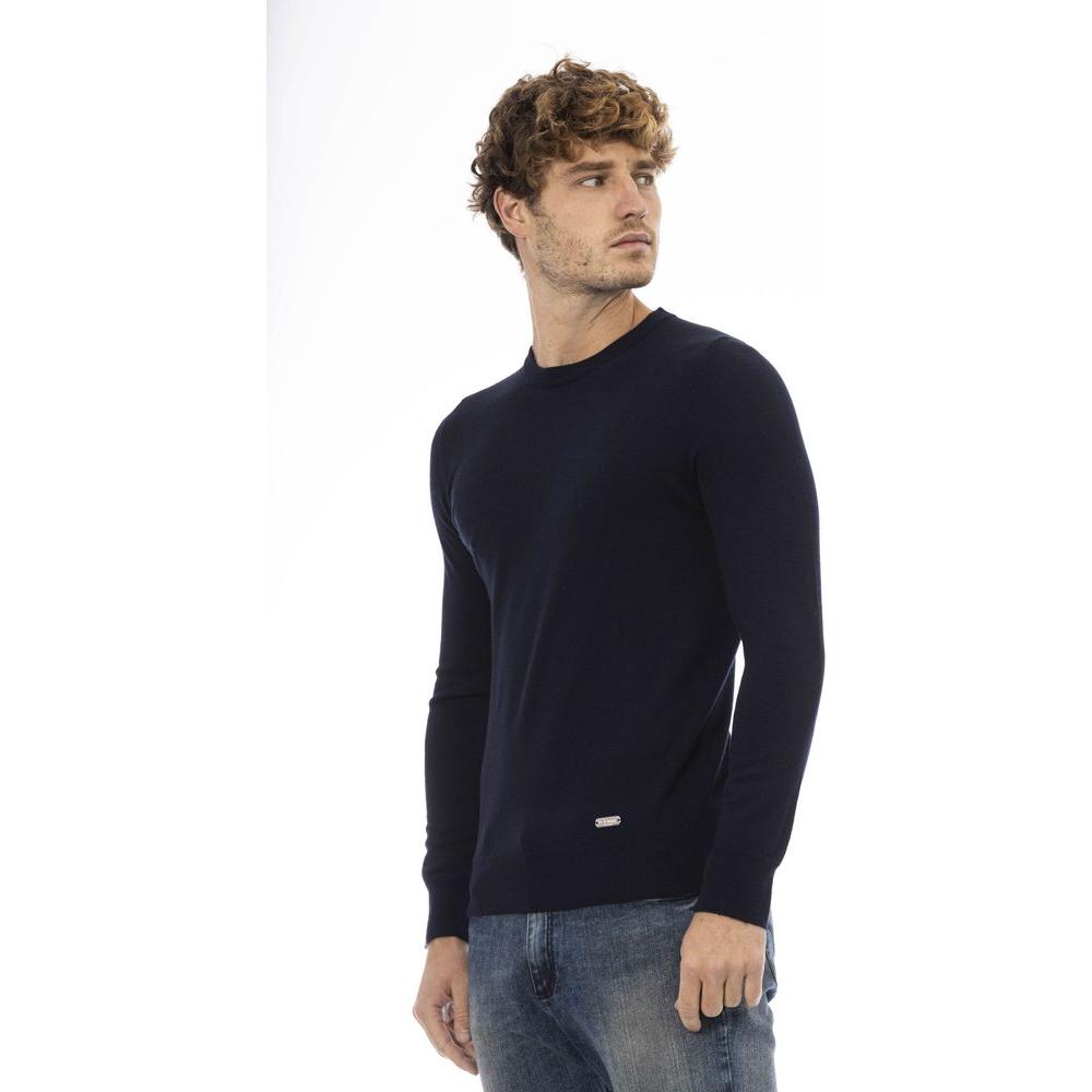 Baldinini Trend Blue Wool Men Sweater