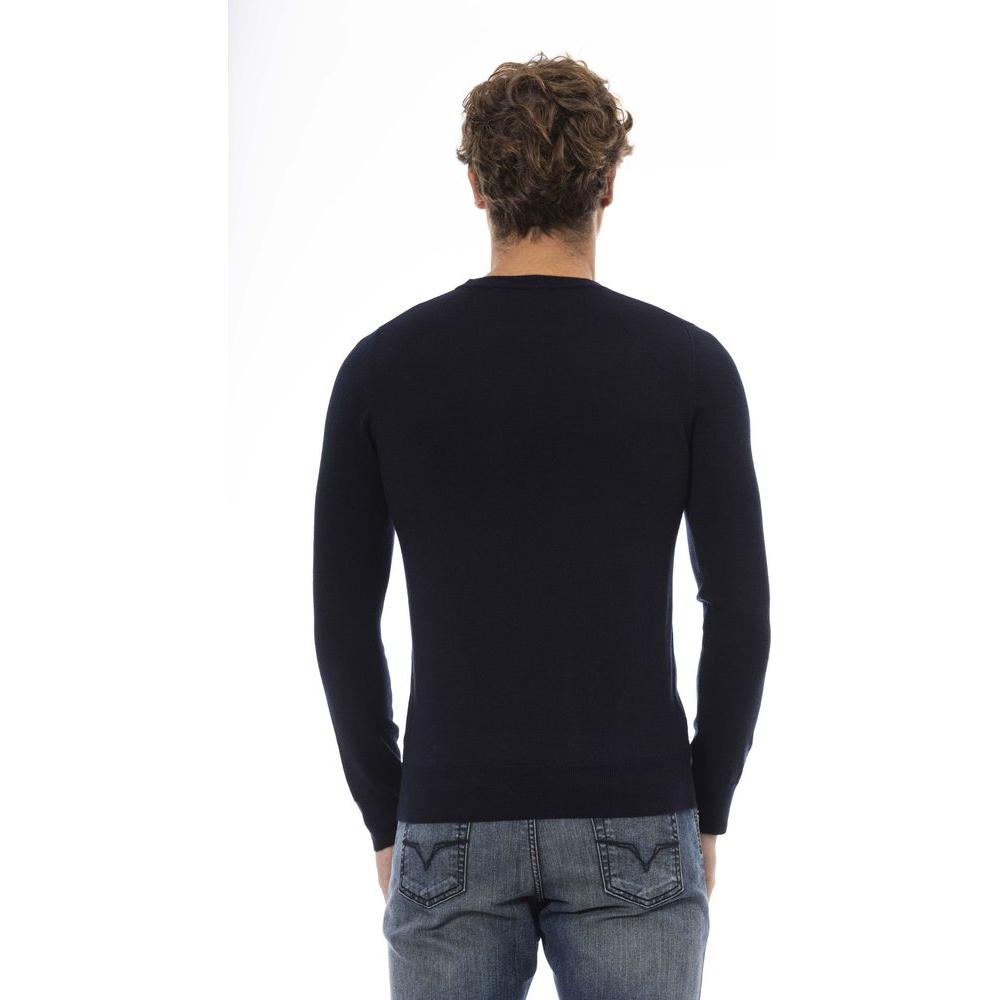 Baldinini Trend Blue Wool Men Sweater