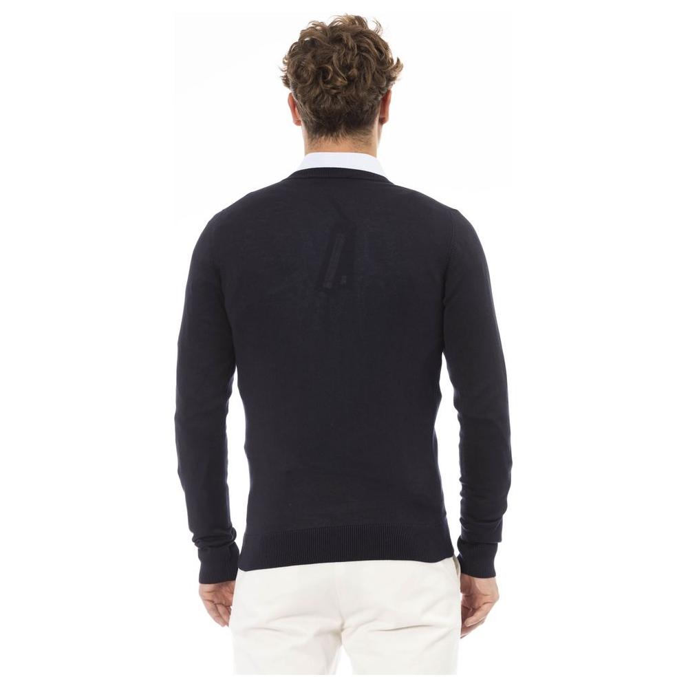 Baldinini Trend Blue Modal Men Sweater Baldinini Trend