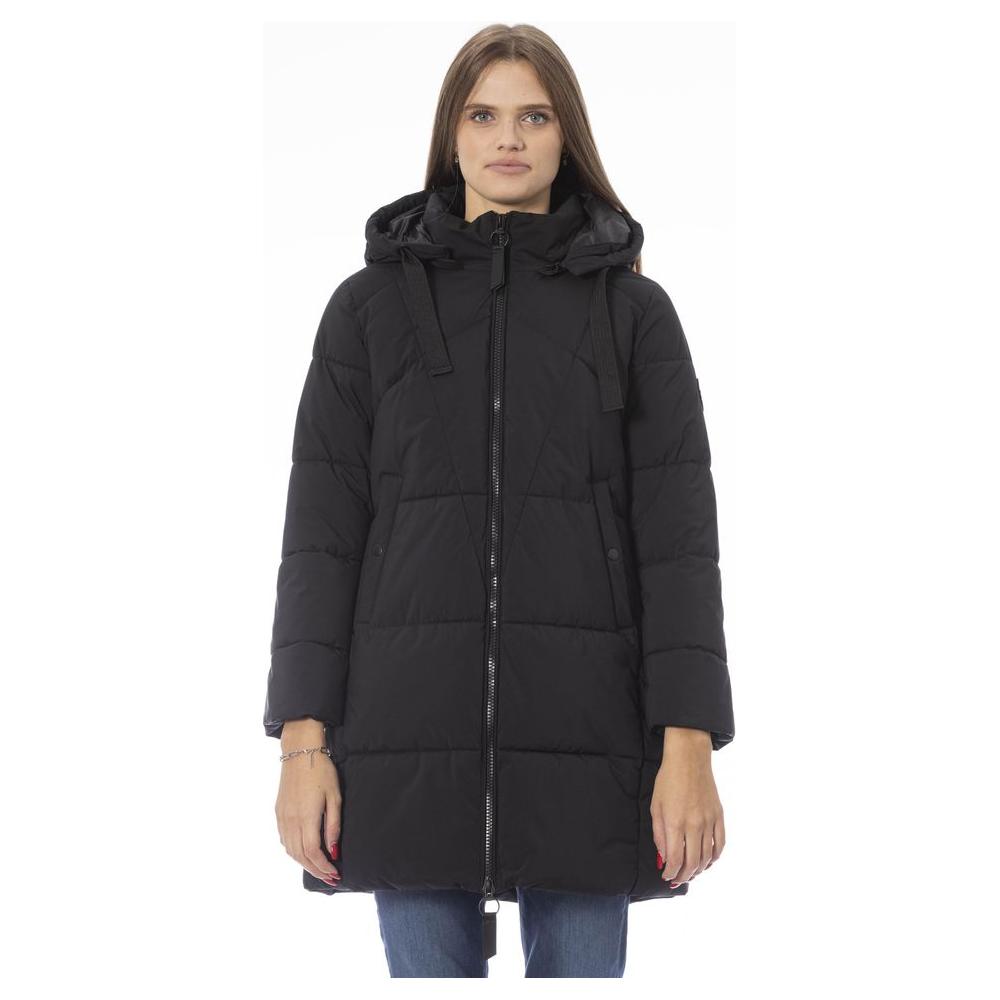 Baldinini Trend Black Polyester Women Coat Baldinini Trend