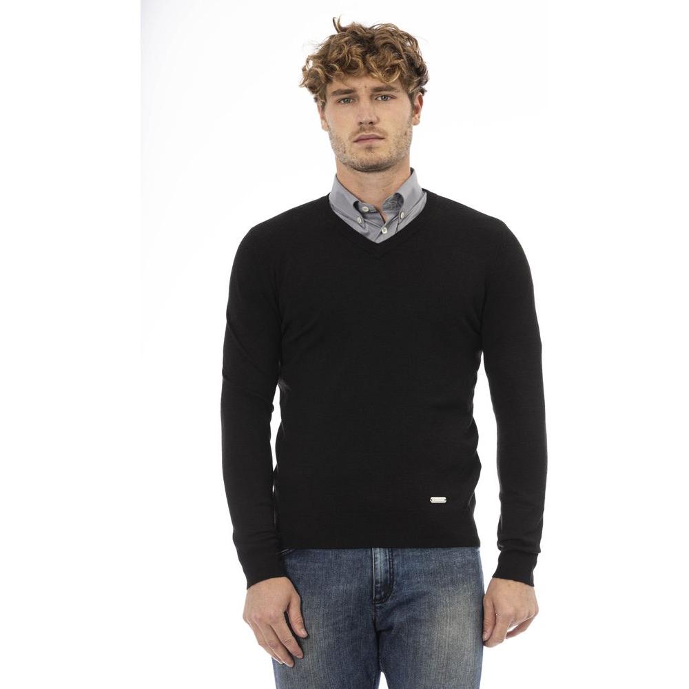 Baldinini Trend Black Wool Mens Sweater Baldinini Trend