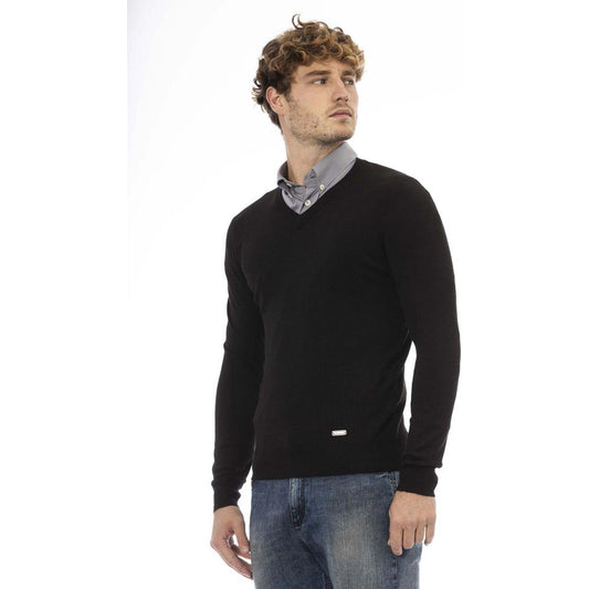 Baldinini Trend Black Wool Mens Sweater Baldinini Trend