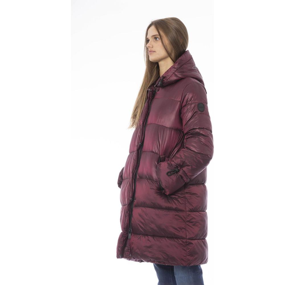 Baldinini Trend Burgundy Nylon Women Coat Baldinini Trend