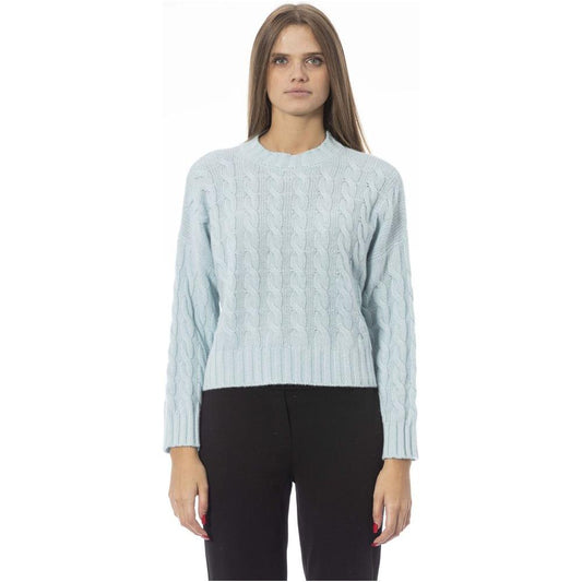 Baldinini Trend Light Blue Wool Women Sweater Baldinini Trend