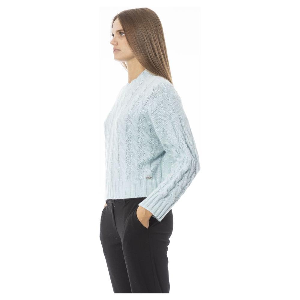 Baldinini Trend Light Blue Wool Women Sweater Baldinini Trend