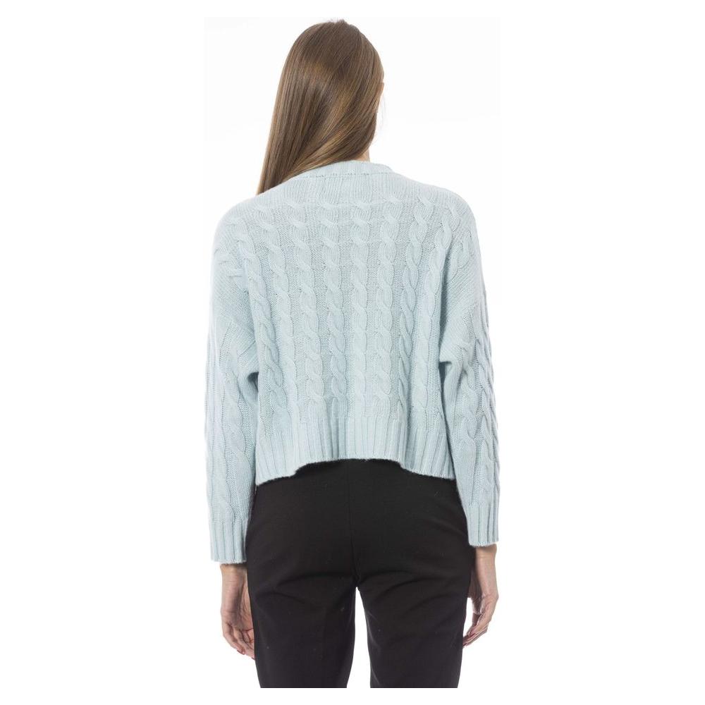 Baldinini Trend Light Blue Wool Women Sweater Baldinini Trend