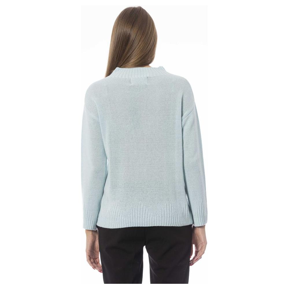 Baldinini Trend Light Blue Wool Women Sweater Baldinini Trend