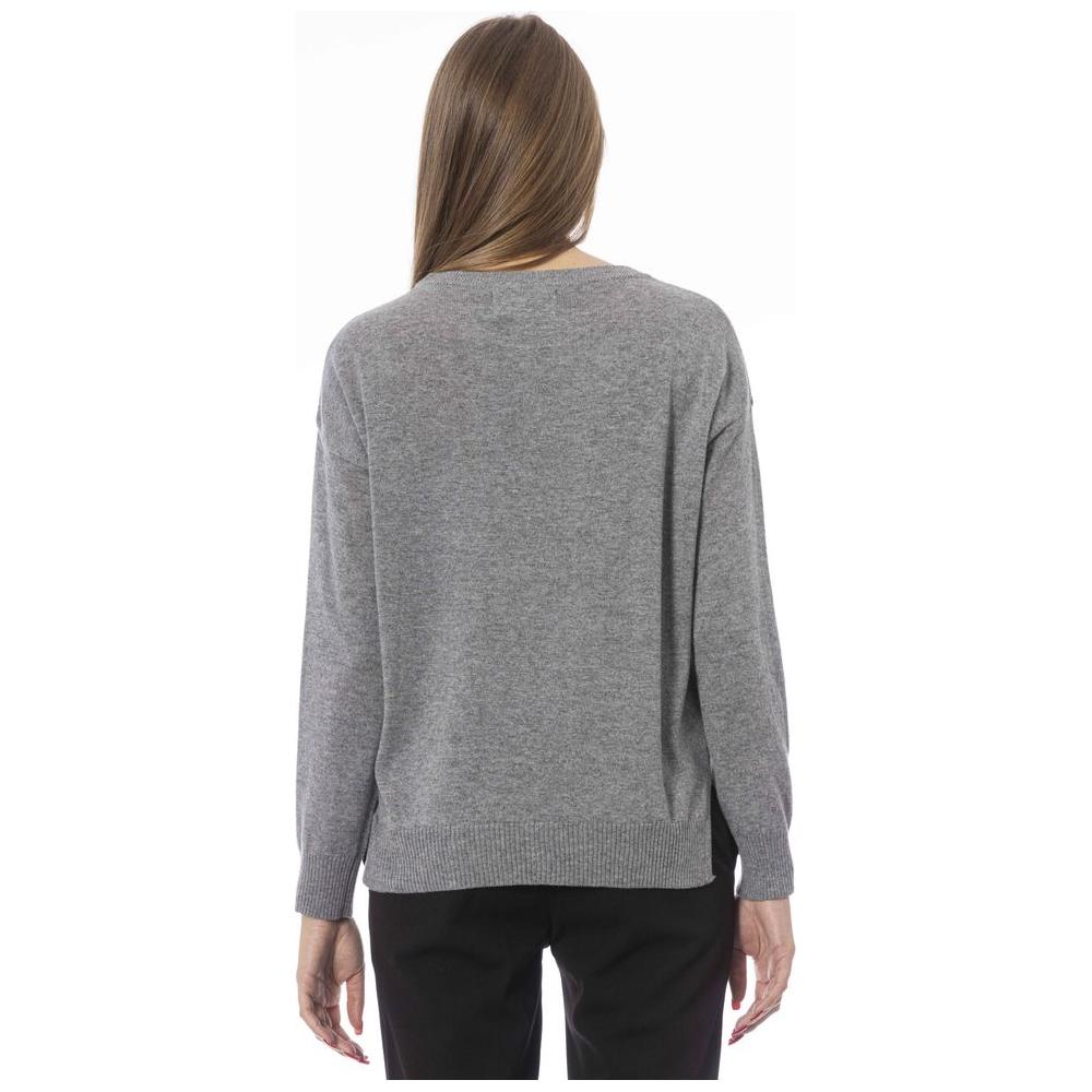 Baldinini Trend Gray Wool Women Sweater Baldinini Trend