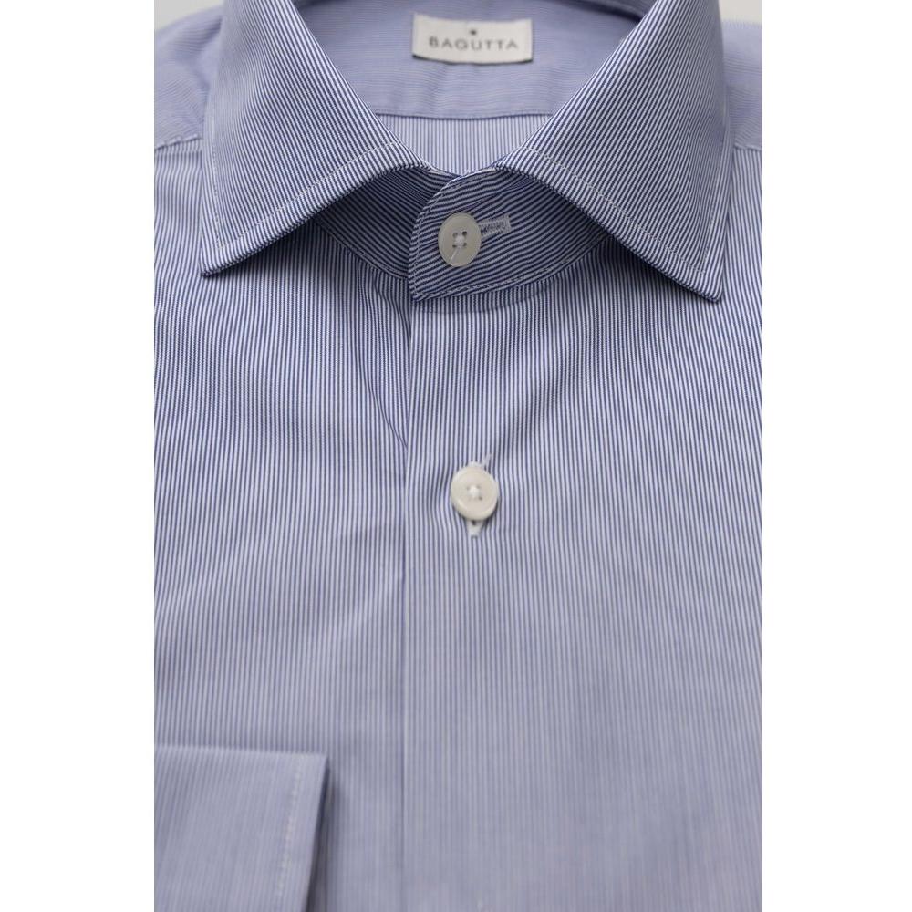 Bagutta Light Blue Cotton Men Shirt Bagutta