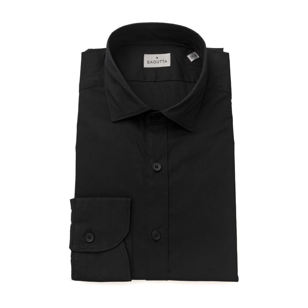 Bagutta Black Cotton Men Shirt