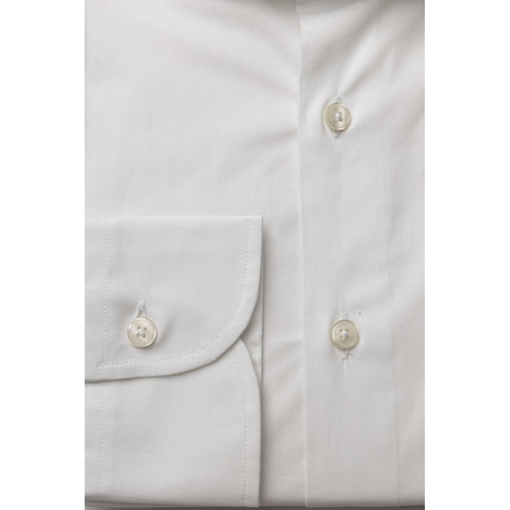 Bagutta White Cotton Men's Slim Shirt