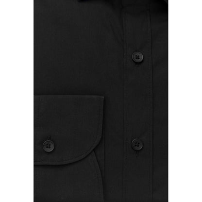 Bagutta Black Cotton Men Shirt Bagutta