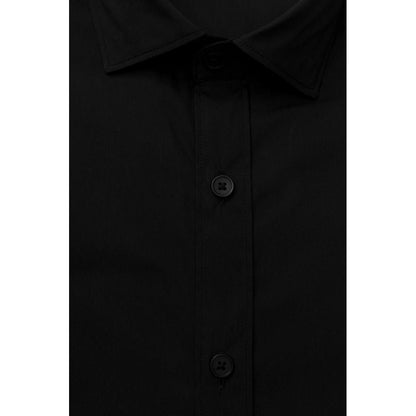 Bagutta Black Cotton Men Shirt Bagutta