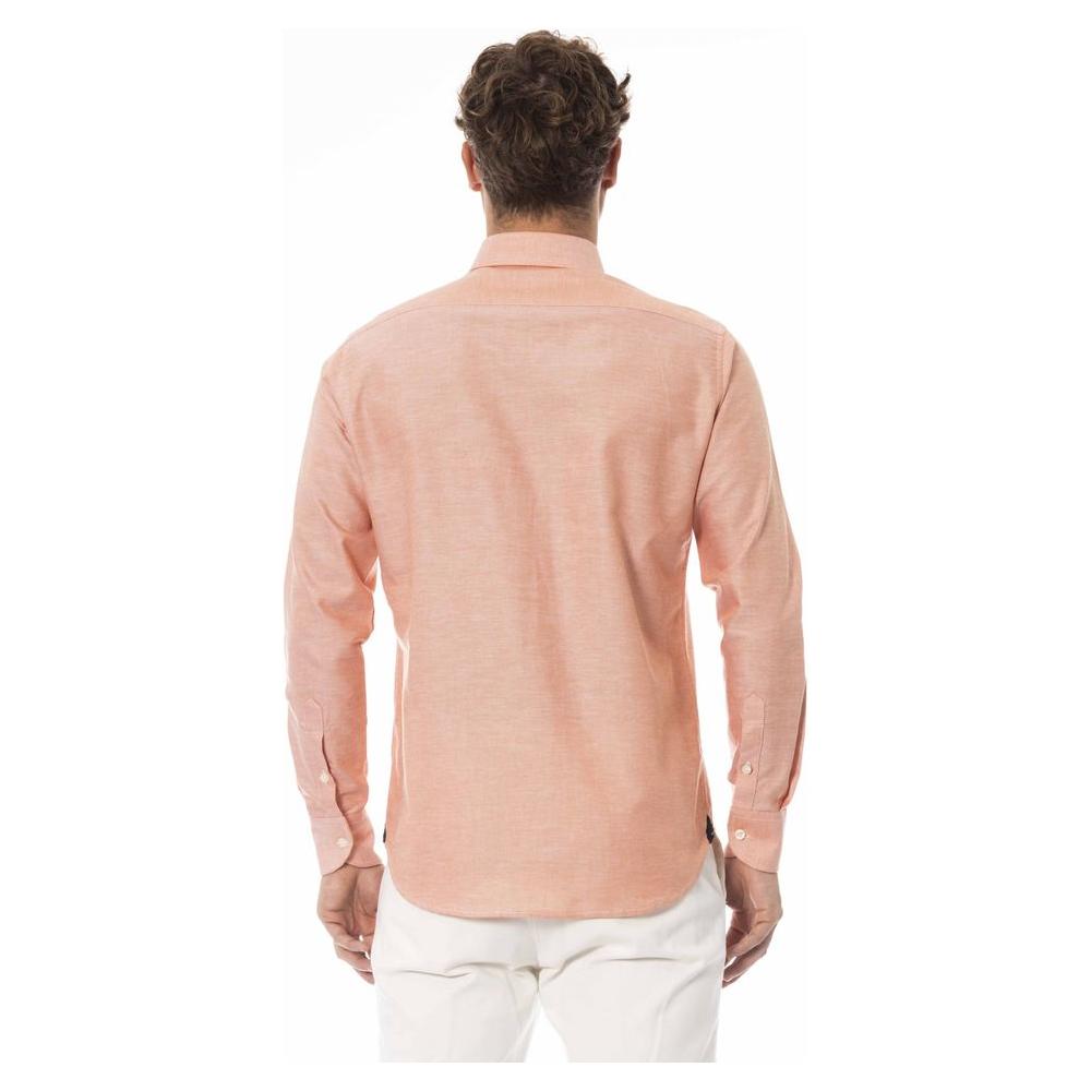 Baldinini Trend Orange Cotton Men Shirt Baldinini Trend