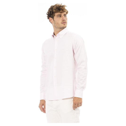 Baldinini Trend Pink Cotton Men Shirt Baldinini Trend