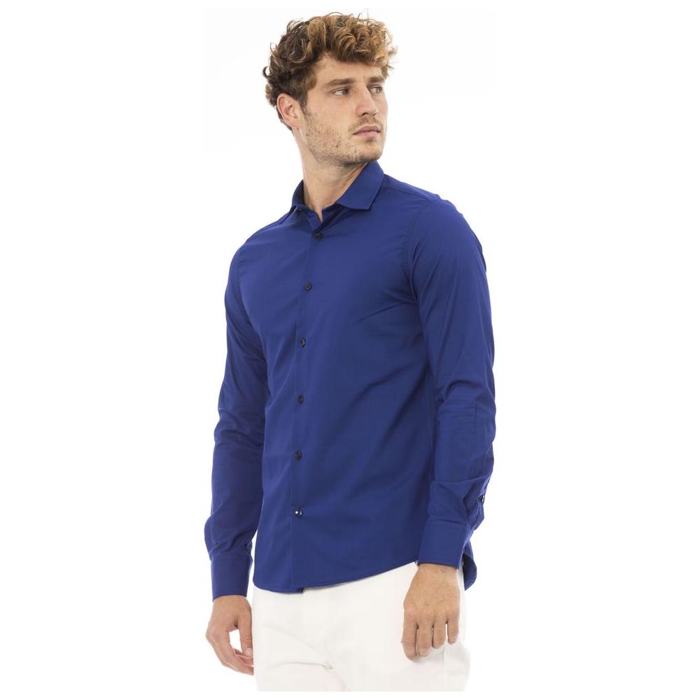 Baldinini Trend Blue Cotton Men Shirt Baldinini Trend