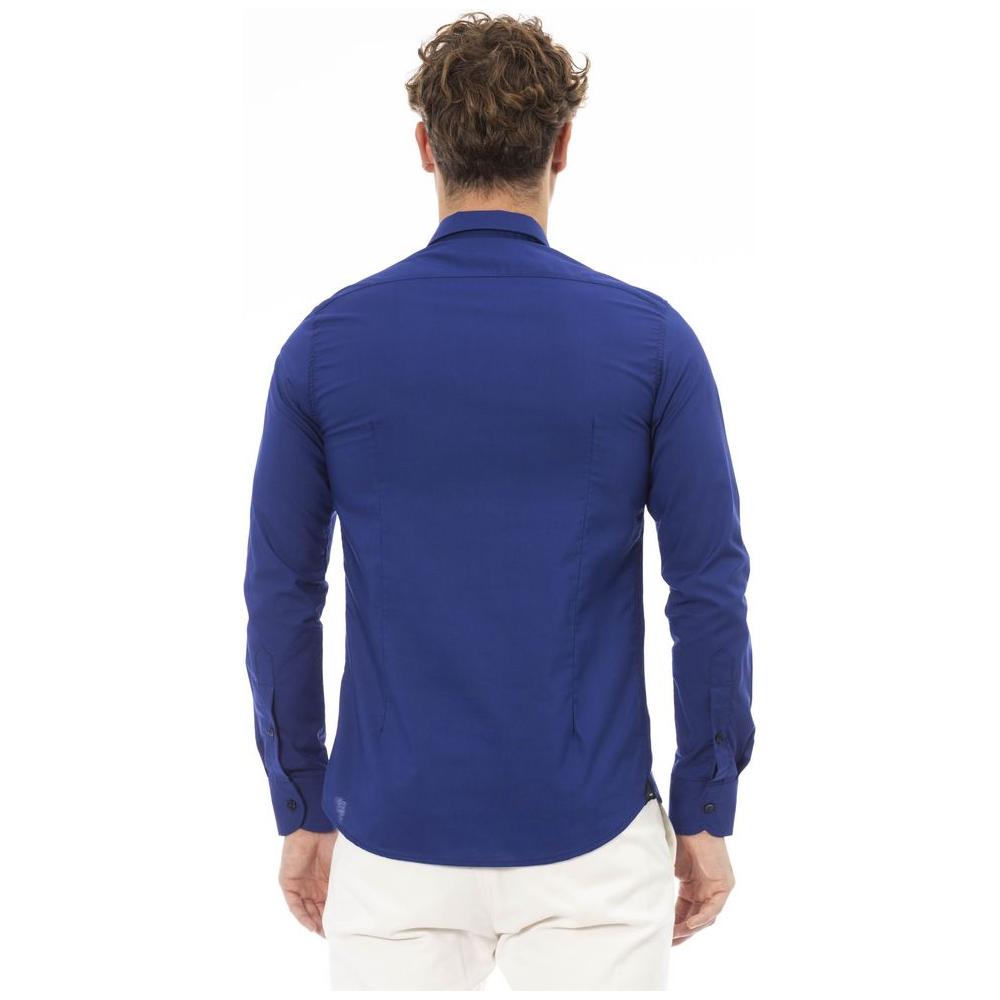 Baldinini Trend Blue Cotton Men Shirt Baldinini Trend