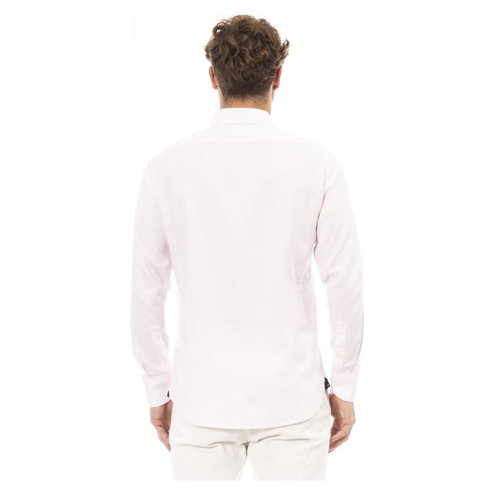 Baldinini Trend Pink Cotton Men Shirt Baldinini Trend