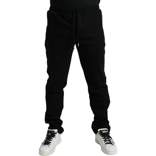 Dolce & Gabbana Elegant Black Cotton Blend Jogger Pants Dolce & Gabbana