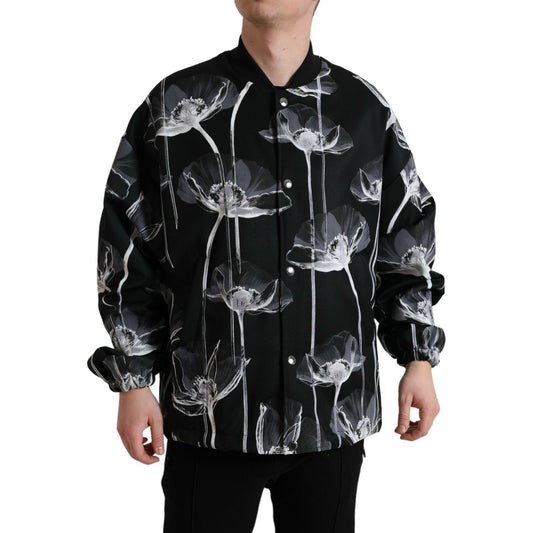 Dolce & Gabbana Elegant Floral-Print Bomber Jacket Dolce & Gabbana