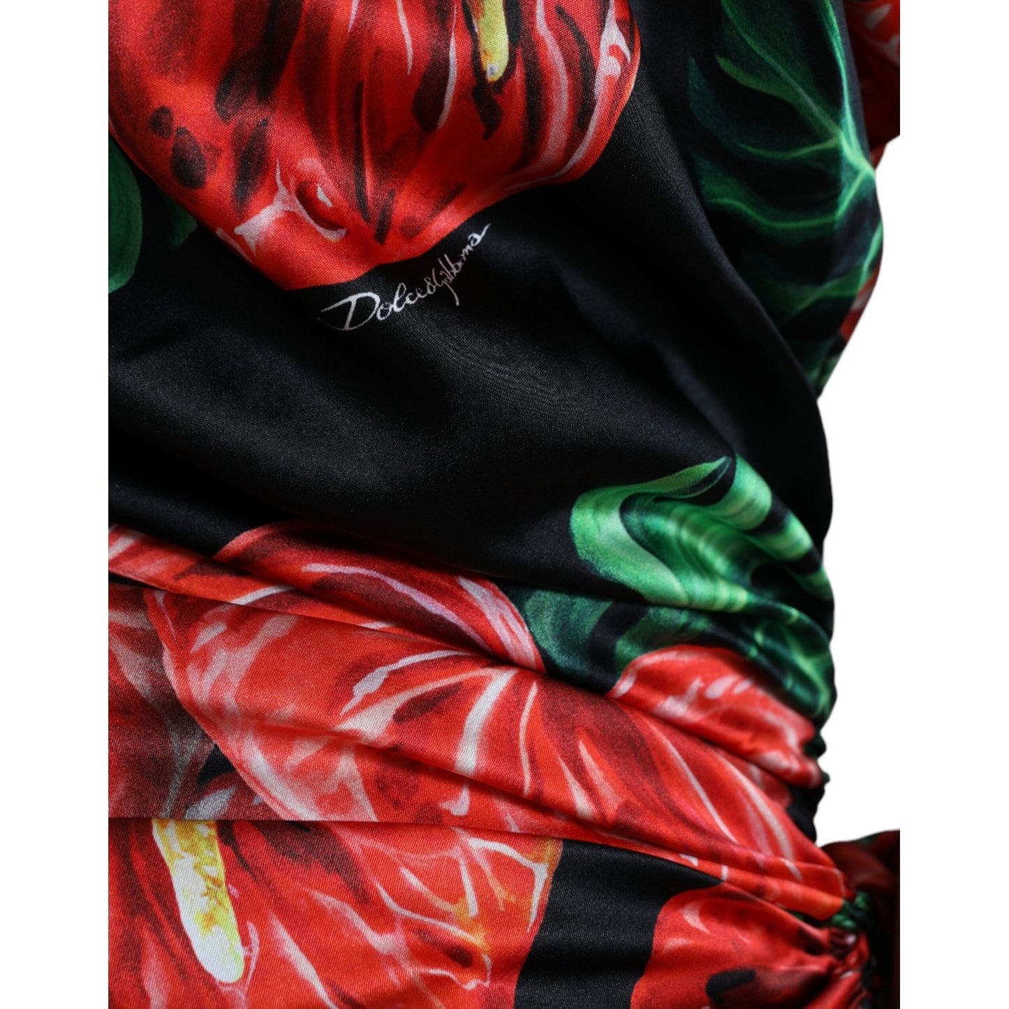 Dolce & Gabbana Tropical Elegance Silk Draped Dress Dolce & Gabbana