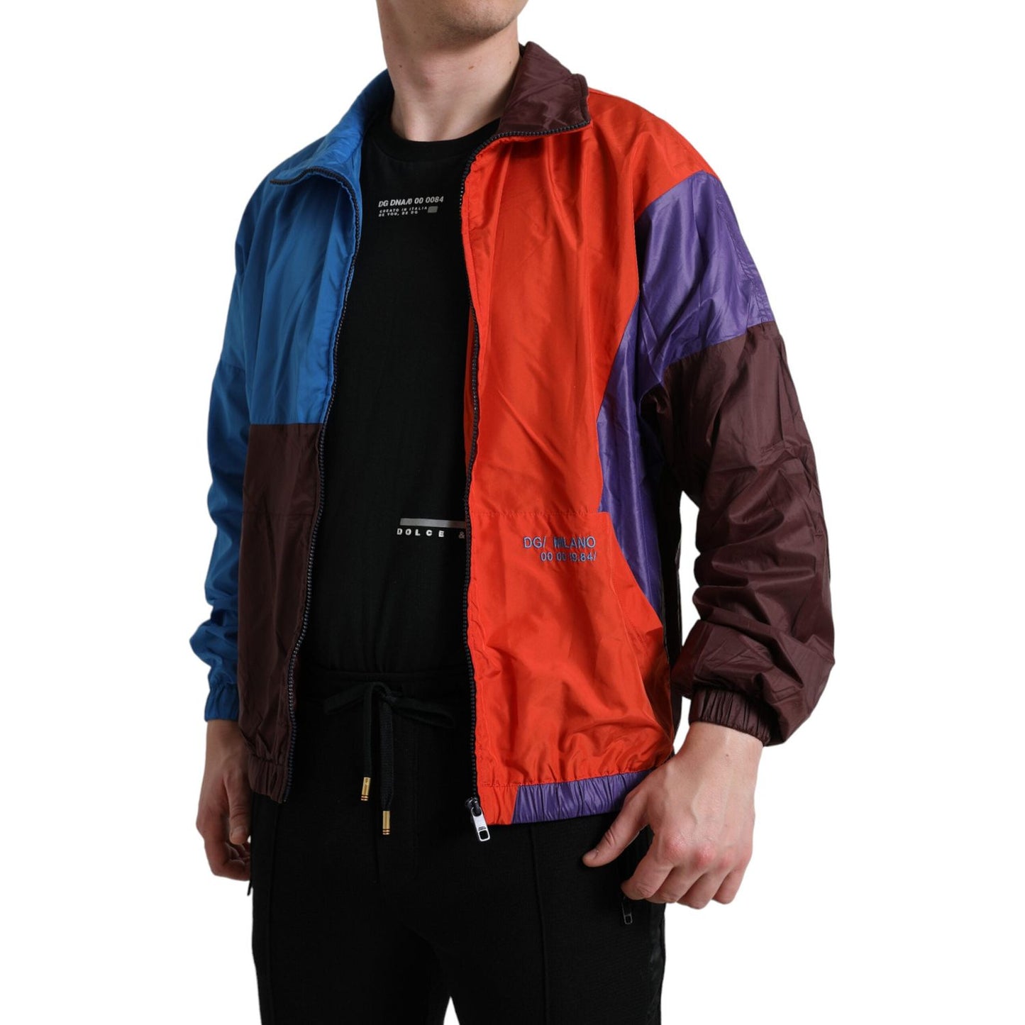 Dolce & Gabbana Multicolor Techno Fabric Windbreaker Jacket Dolce & Gabbana