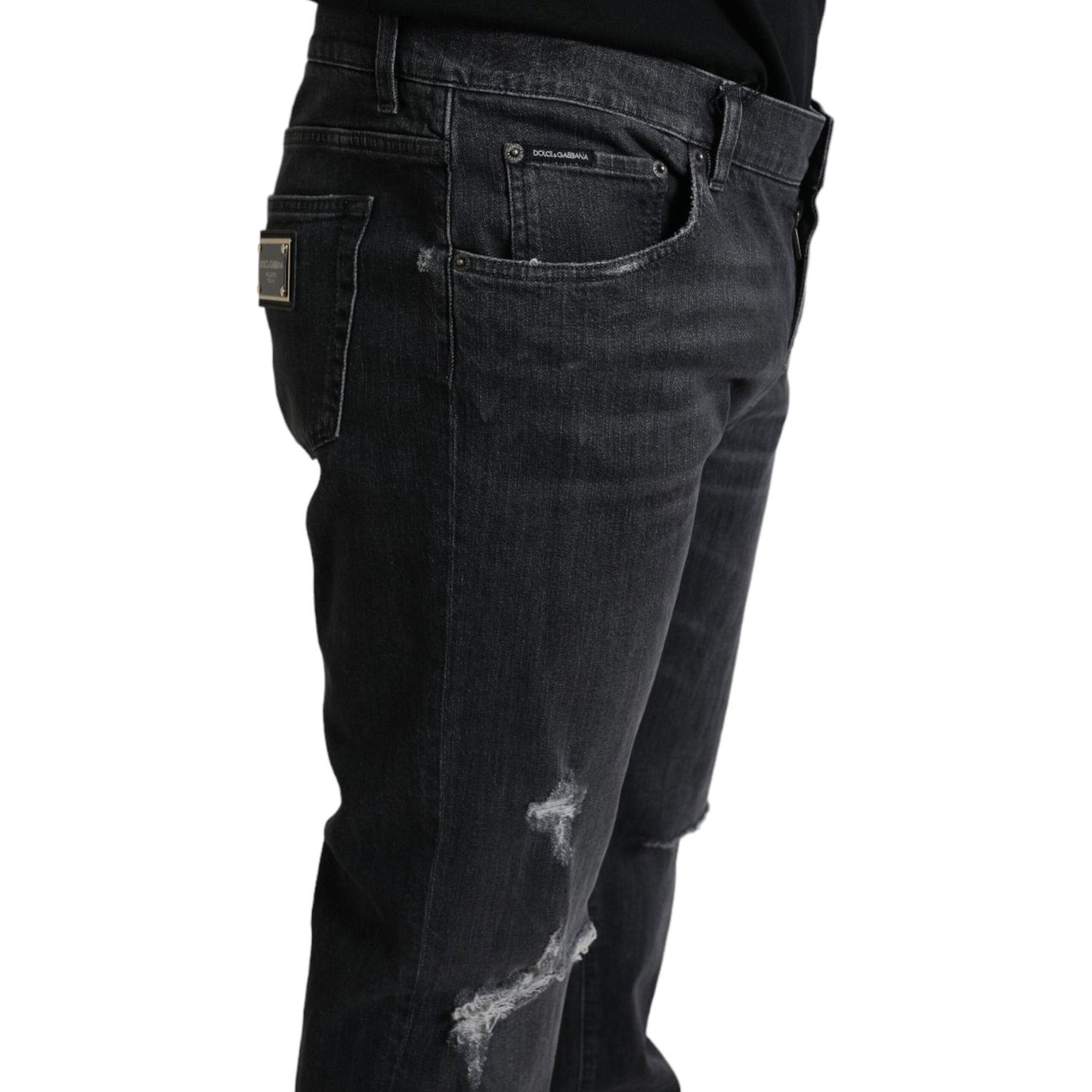 Dolce & Gabbana Elegant Slim Fit Tattered Denim Jeans Dolce & Gabbana