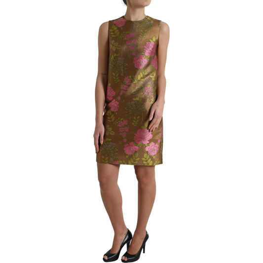 Dolce & Gabbana Elegant Floral Shift Sleeveless Mini Dress Dolce & Gabbana