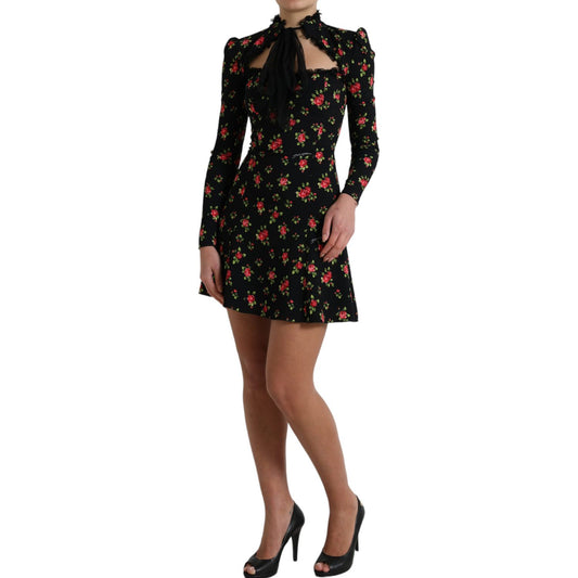 Dolce & Gabbana Elegant Floral A-Line Mini Dress Dolce & Gabbana