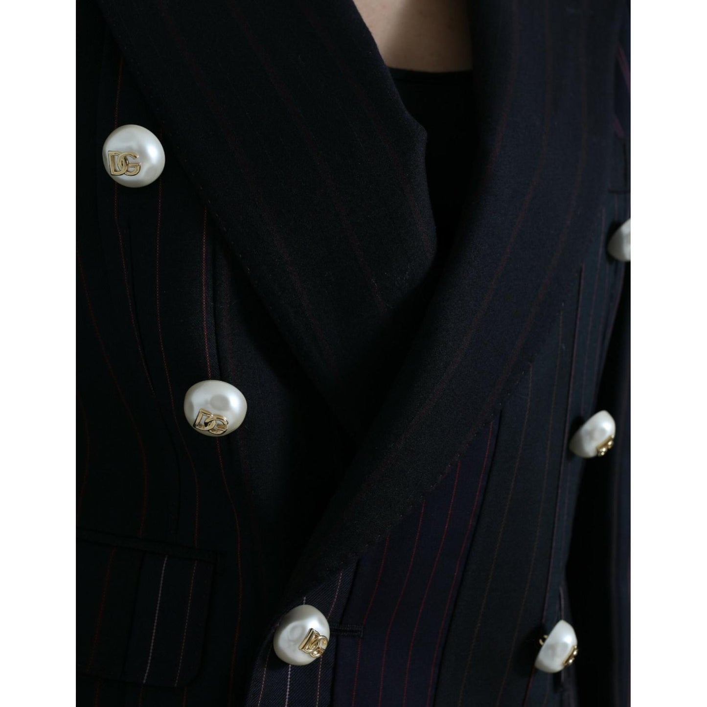 Dolce & Gabbana Elegant Striped Double Breasted Wool Blazer Dolce & Gabbana