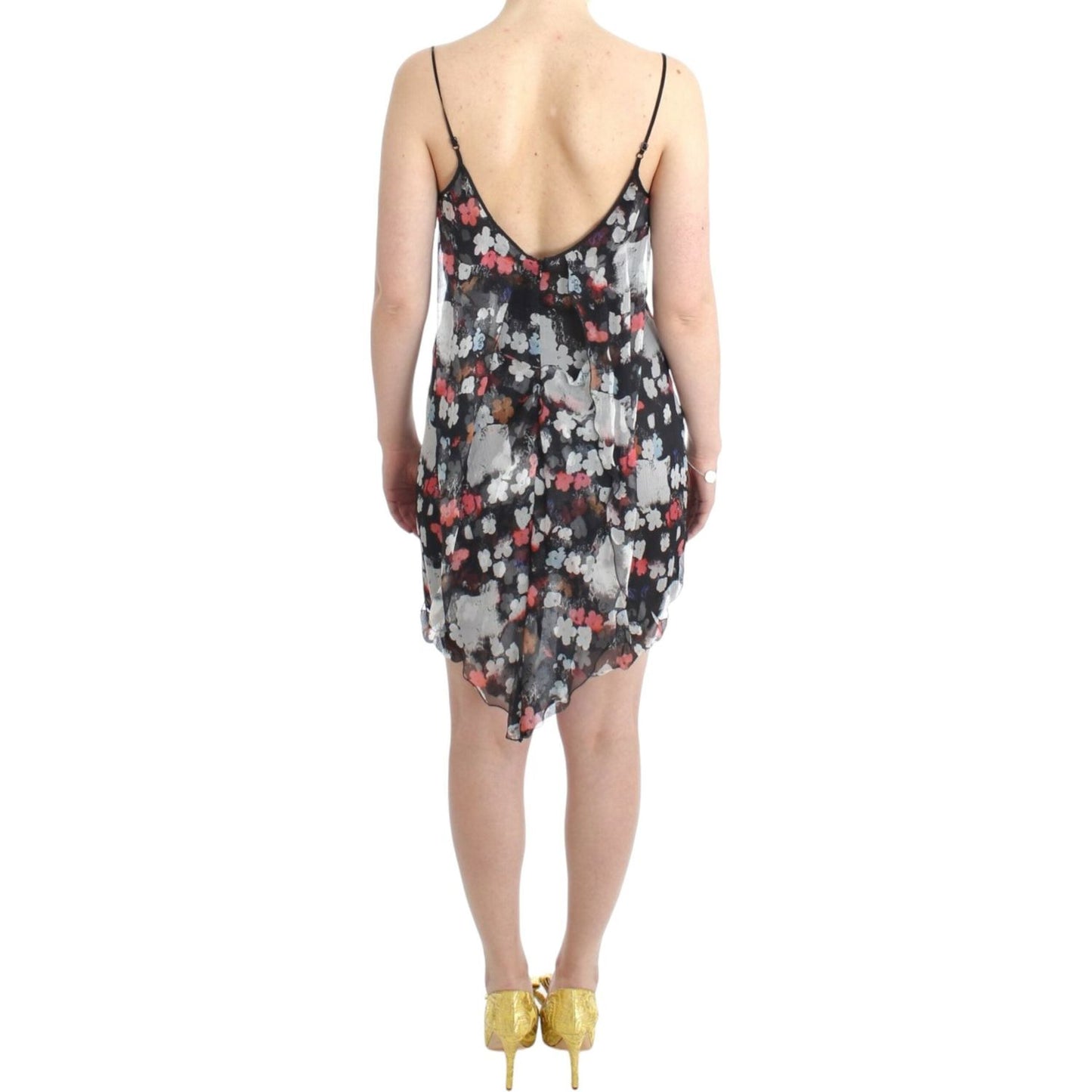 Costume National Multicolor Silk Floral Mini Dress Costume National