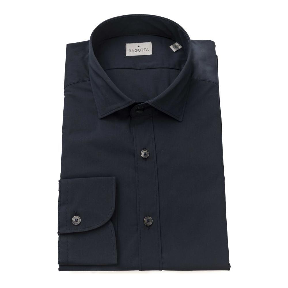 Bagutta Blue Cotton Men Shirt Bagutta