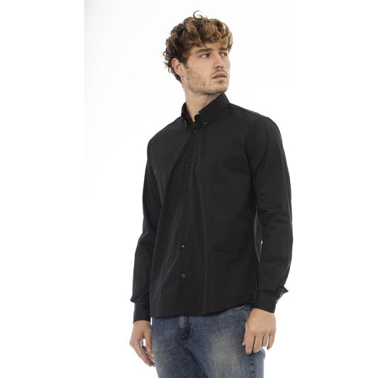 Baldinini Trend Black Cotton Mens Shirt Baldinini Trend