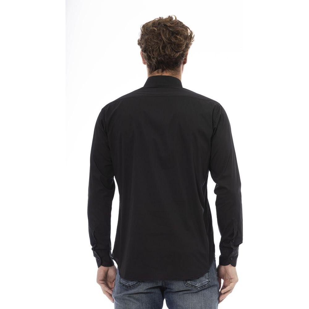 Baldinini Trend Black Cotton Mens Shirt Baldinini Trend