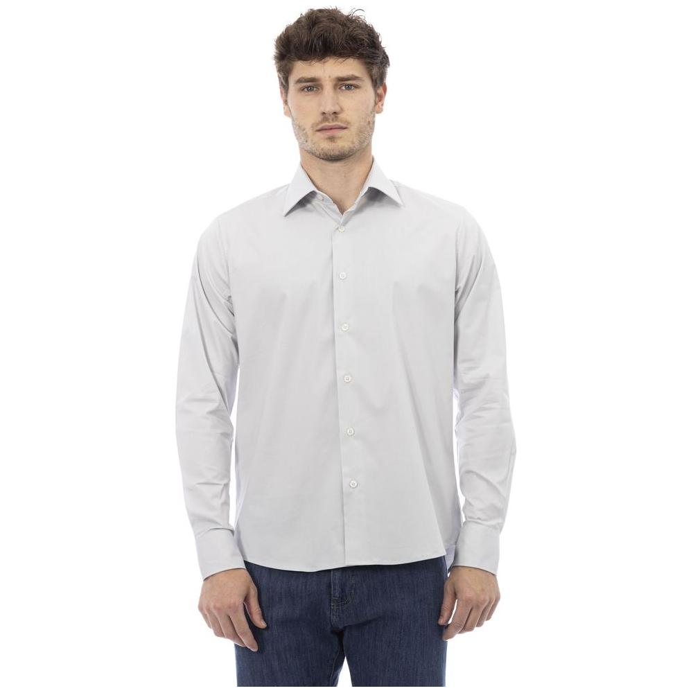 Baldinini Trend Gray Cotton Men's Shirt Baldinini Trend