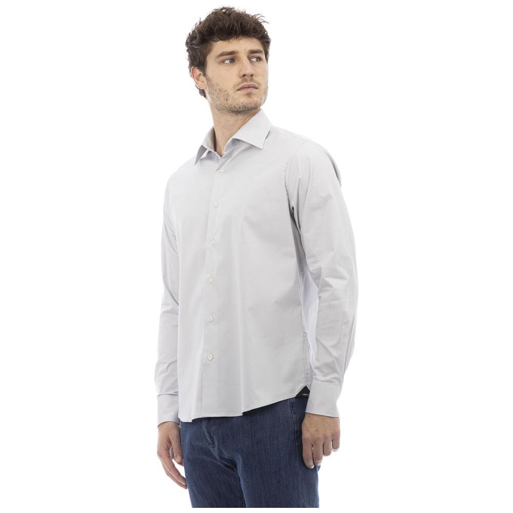 Baldinini Trend Gray Cotton Men's Shirt Baldinini Trend