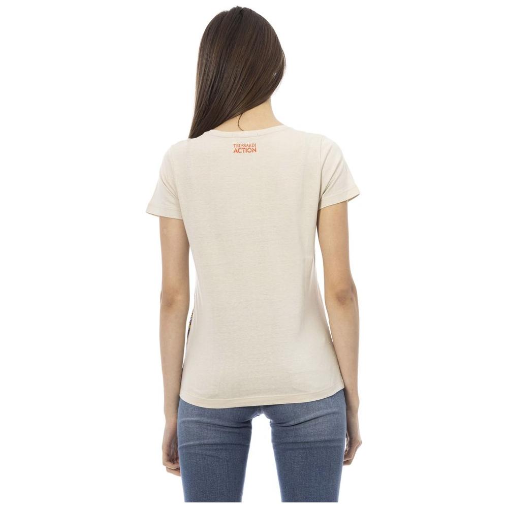 Trussardi Action Beige Cotton Women T-Shirt Trussardi Action