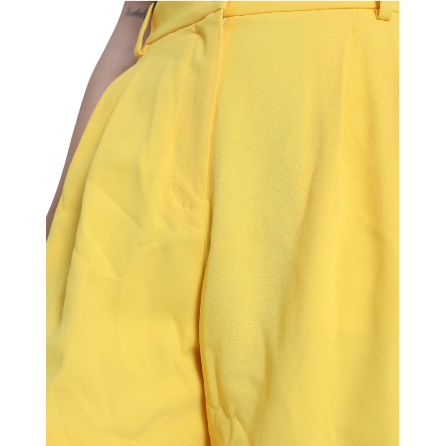 Dolce & Gabbana Elegant High Waist Bermuda Shorts in Sunny Yellow Dolce & Gabbana