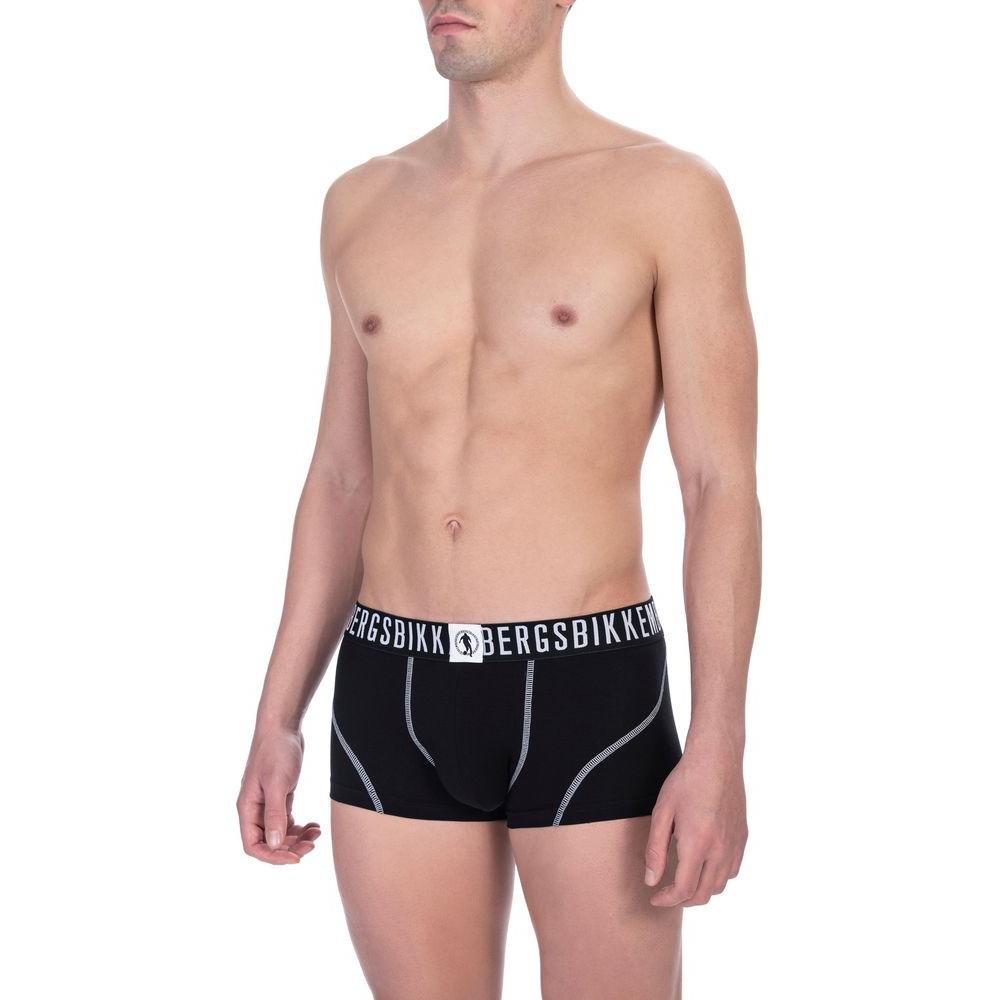 Bikkembergs Black Cotton Men Underwear Trunk Twin Pack MAN UNDERWEAR Bikkembergs