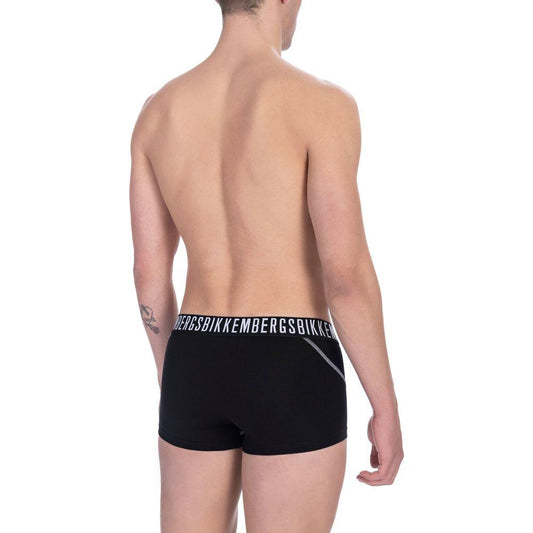 Bikkembergs Black Cotton Men's Trunk Underwear Twin Pack MAN UNDERWEAR Bikkembergs