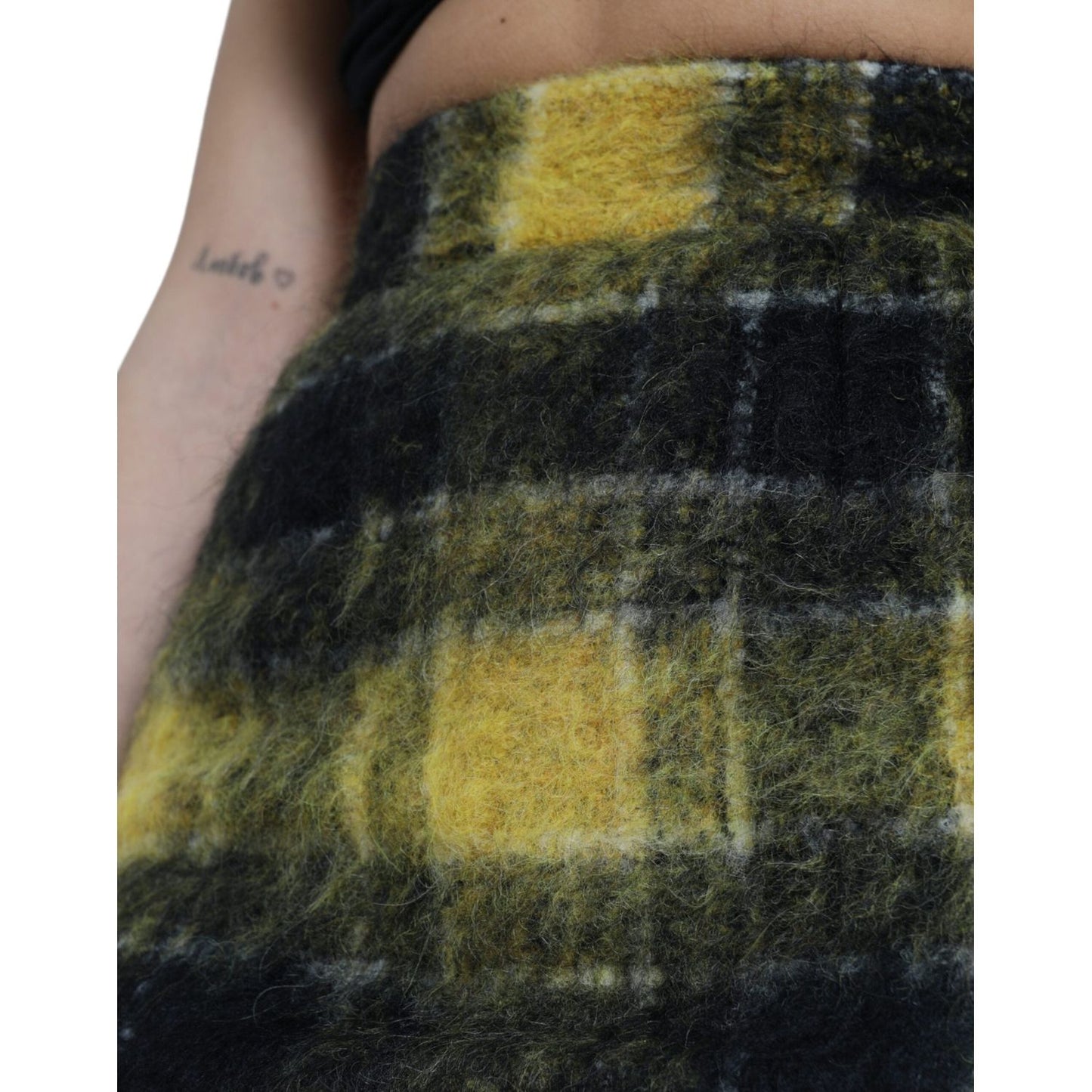 Dolce & Gabbana High Waist Check Print Silk-Lined Mini Skirt Dolce & Gabbana