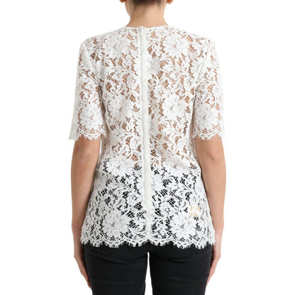 Dolce & Gabbana Elegant White Lace Blouse Dolce & Gabbana