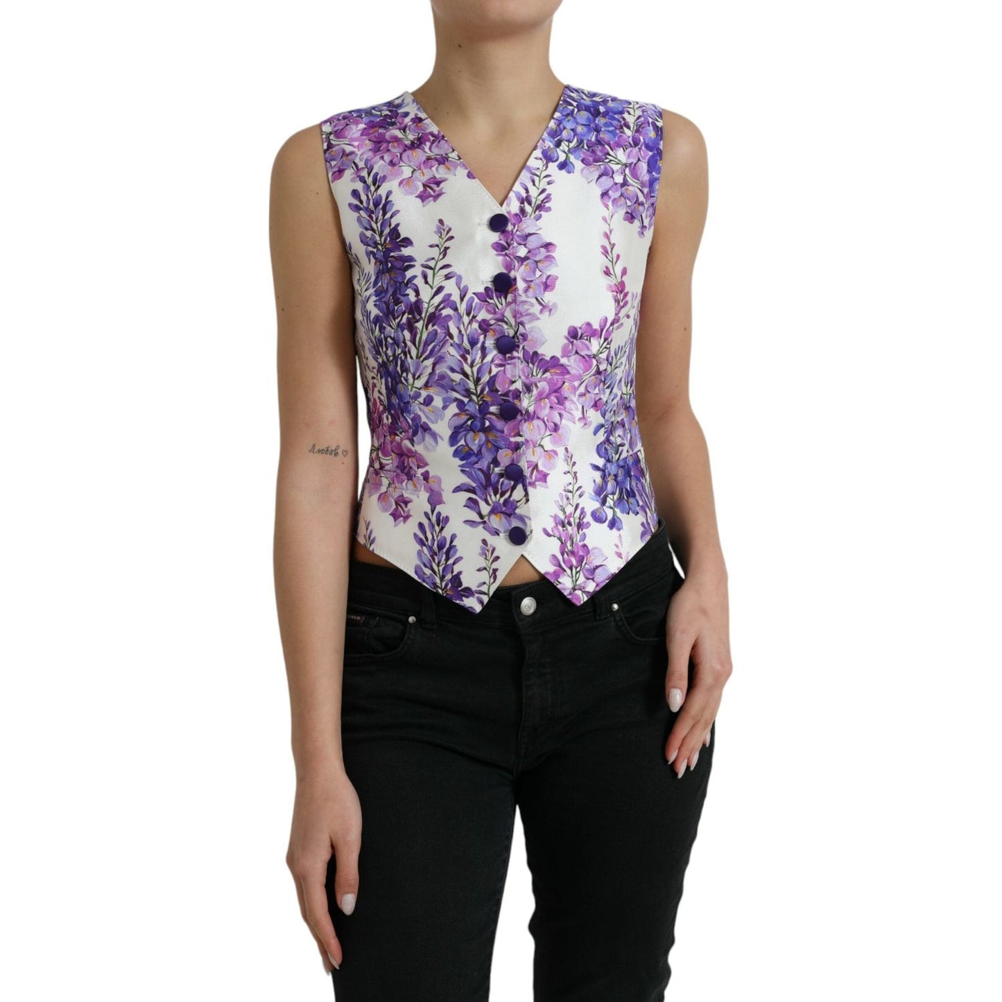 Dolce & Gabbana Floral Print Silk Blend Waistcoat Dolce & Gabbana