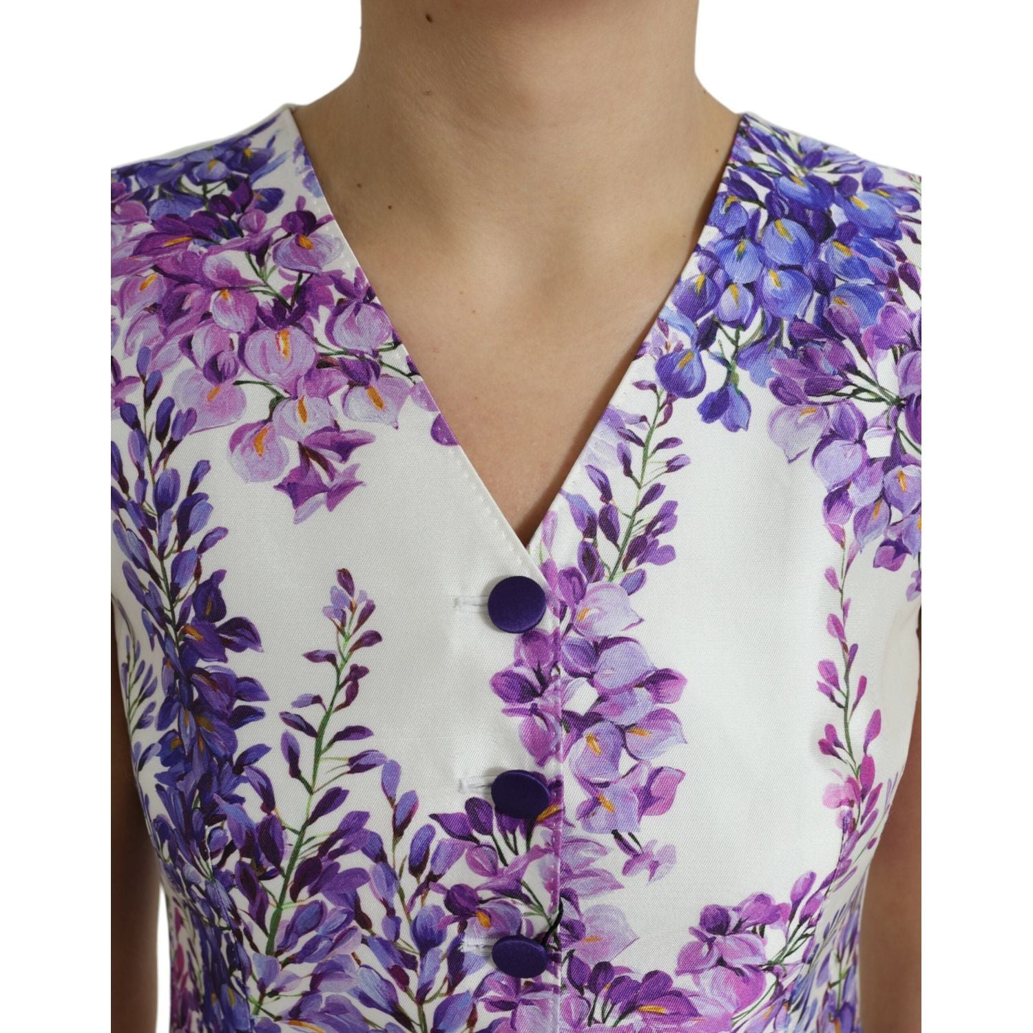 Dolce & Gabbana Floral Print Silk Blend Waistcoat