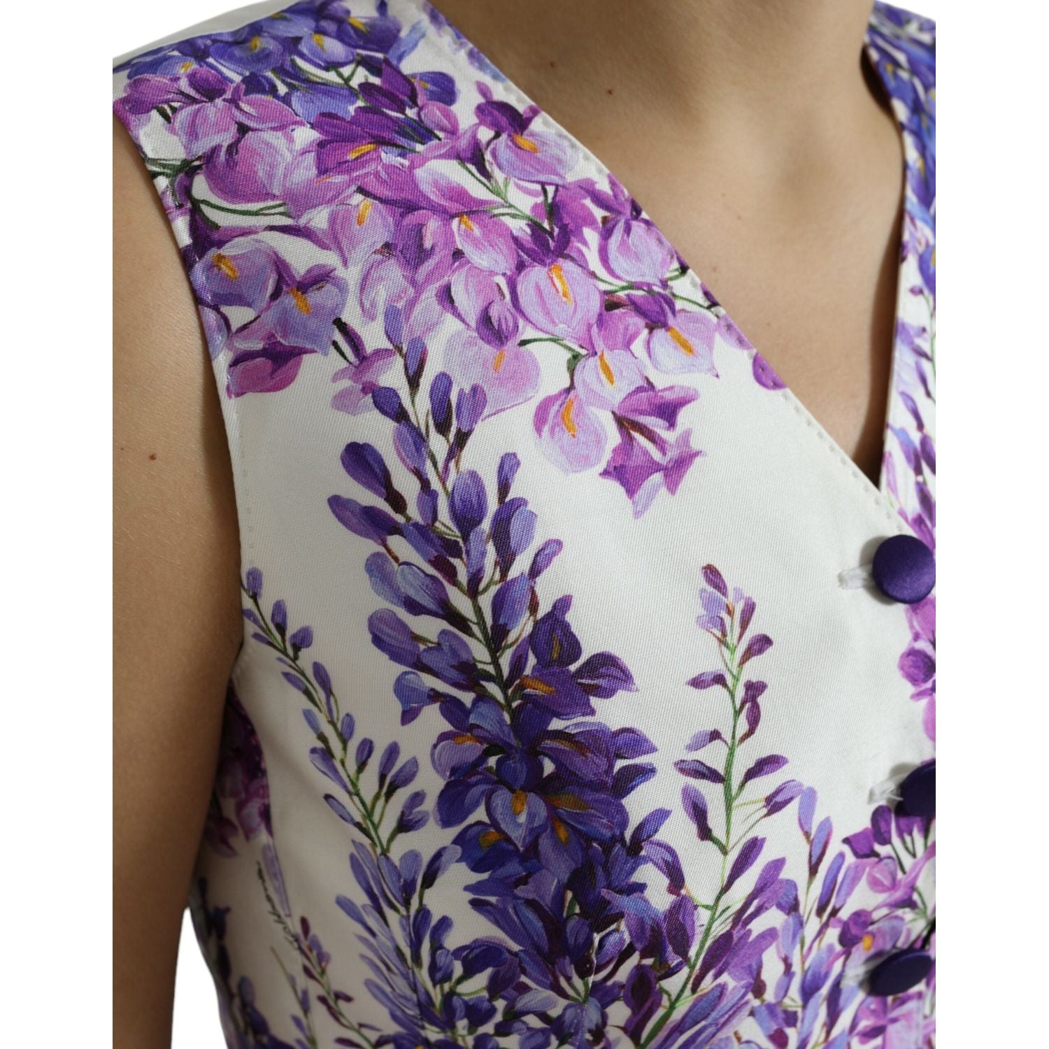 Dolce & Gabbana Floral Print Silk Blend Waistcoat