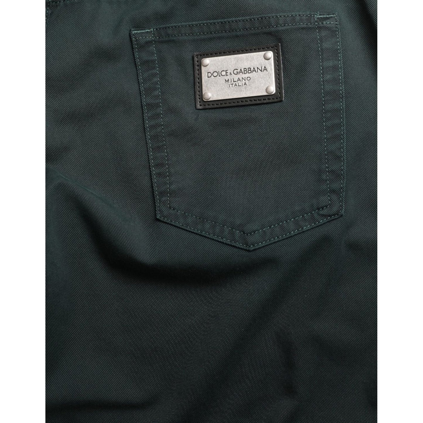 Dolce & Gabbana Elegant Green Skinny Cotton Jeans Dolce & Gabbana