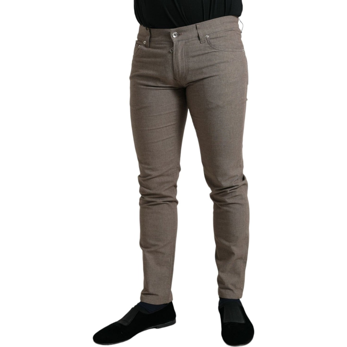 Dolce & Gabbana Elegant Brown Cotton Stretch Skinny Pants Dolce & Gabbana